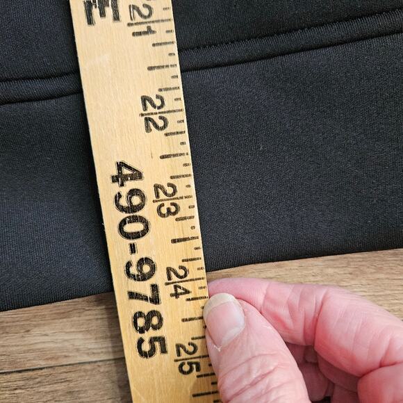 Garbe Luxe Jacket Womens Large Mixed Media Black Blue Snap Front Pockets Stretch - Picture 12 of 14